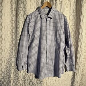 Brooks Brothers Shirt Mens Purple/Blue Plaid Long Sl Button Down 17 1/2 - 34/35